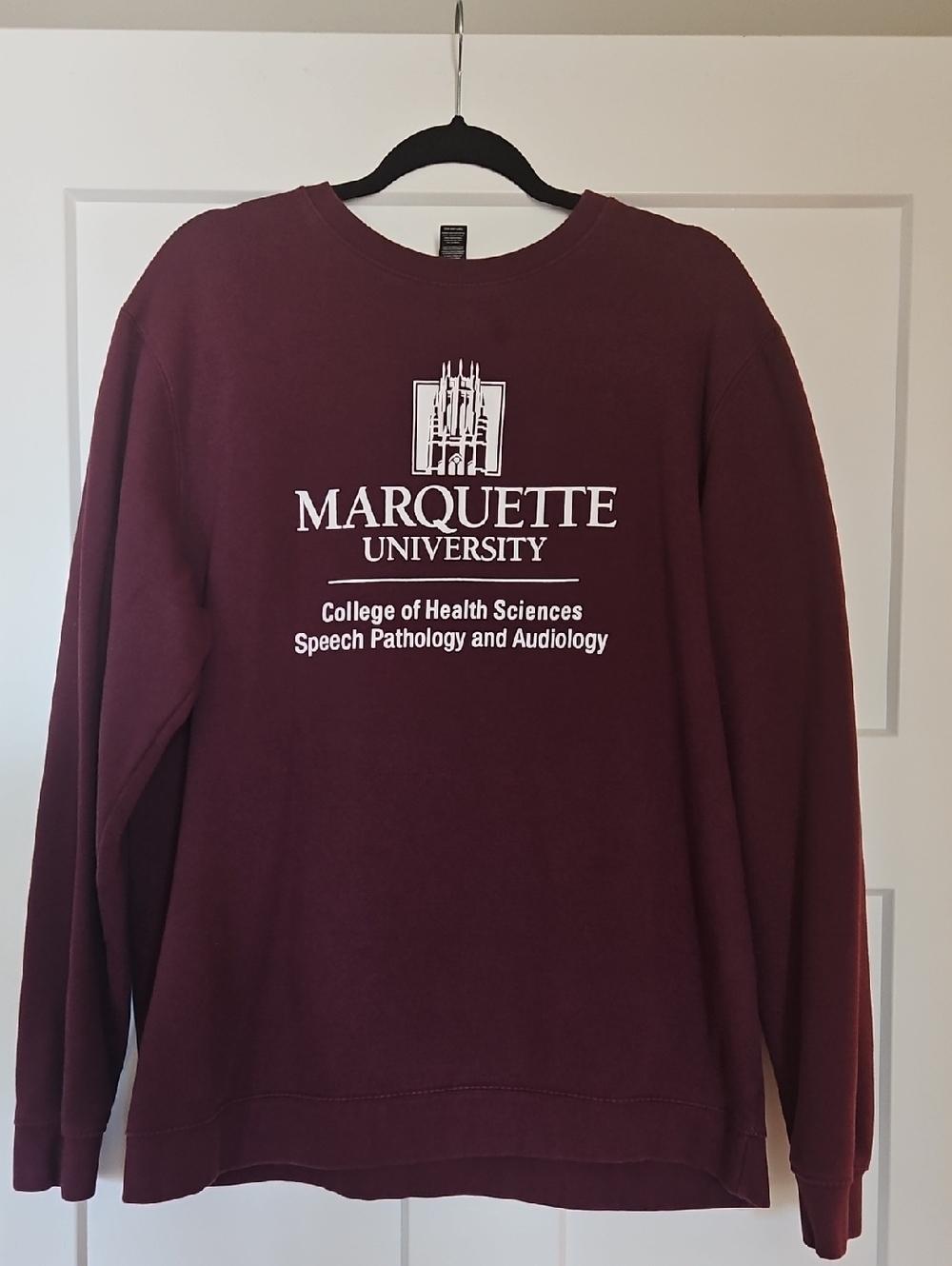Marquette University Speech Pathology Maroon Crewneck Sweatshirt